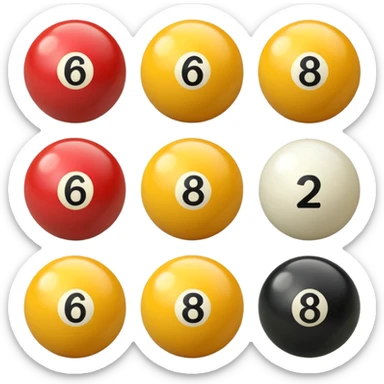6 numbered billiard ball  sticker