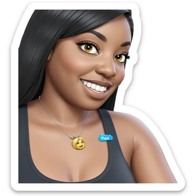 smiling girl with necklace sticker