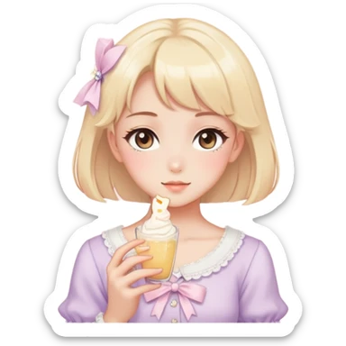 Pastel warm-colored romantic vintage gorgeous beautiful lush sensual sweet cute anime sparkly Moonlight date sticker