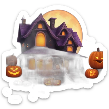a halloween house but cute sticker