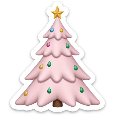 Pale pink Christmas tree pillow  sticker