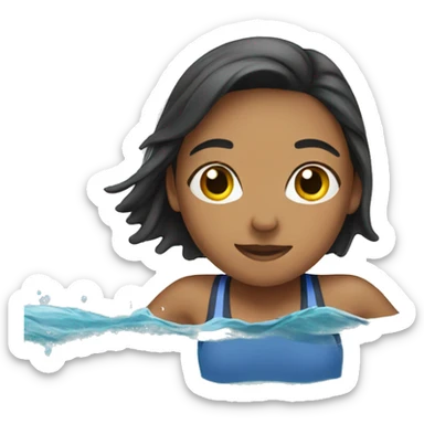 Girl swimming sticker