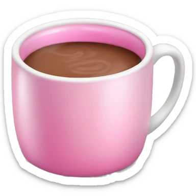 Realistic isolated gradient light pink hot chocolate mug. sticker