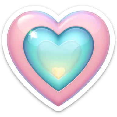 pastel heart with a soft pastel gem sticker
