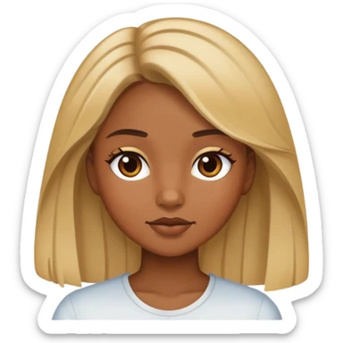 Brown and blonde hair brown skin girl sticker