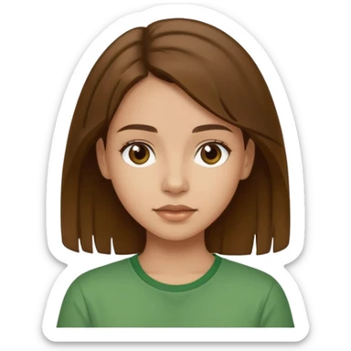 Make a zumba coach emoji, brown eyes, brown hair girl, green shirt withe "the roots" on it sticker
