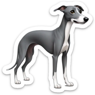 skinny all dark grey whippet sticker