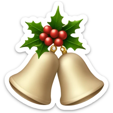 2 light beige Christmas bells sticker