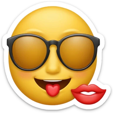 Emoji whit sunglasses and a kiss blow  sticker