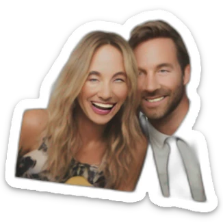 a corporate party event in a polaroid frame sticker