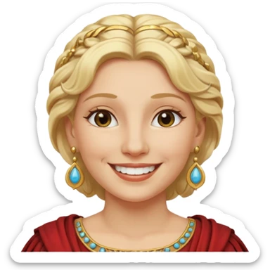 Ancient Roman woman with earrings and blonde hair sticker