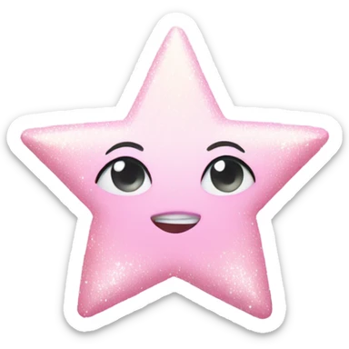 pale pink star sparkle sticker