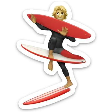 surfer with red surfboard sticker