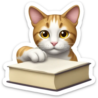 Studious cat sticker