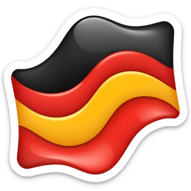 A wawy black and red rectangle with medium sized yellow circle in the middle sticker