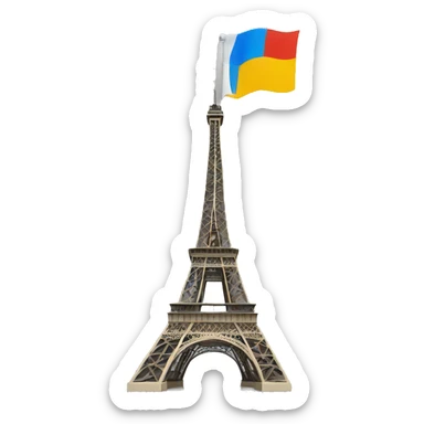 Tour eiffel avec drapeau  sticker
