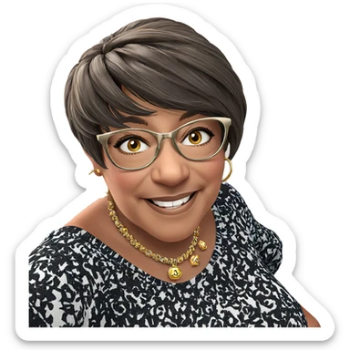 happy girl with jewelry sticker