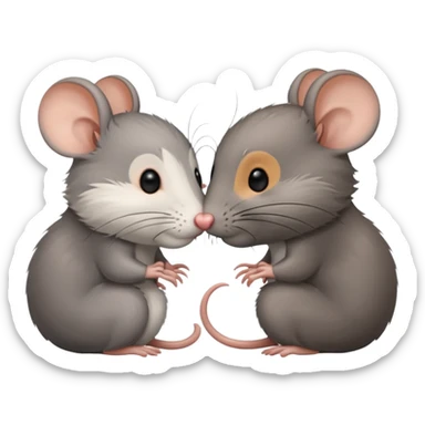 Rats kissing sticker