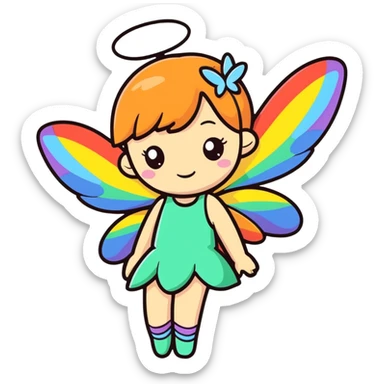 A Fairy with Rainbow Wings sticker