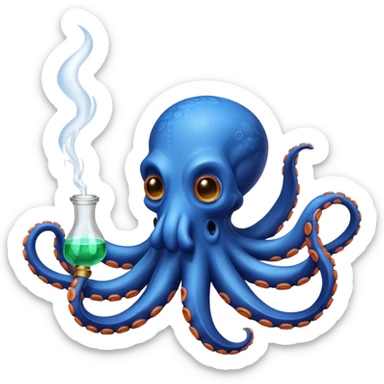 Octopus smoking a bong sticker