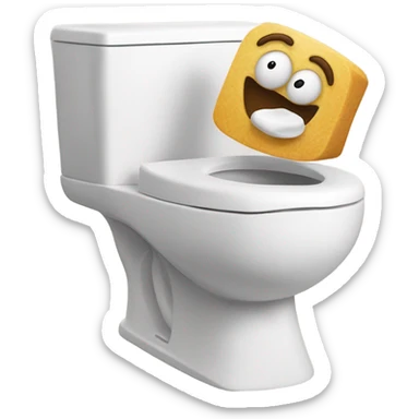 skibidi toilet eating a skibidi tolet sticker