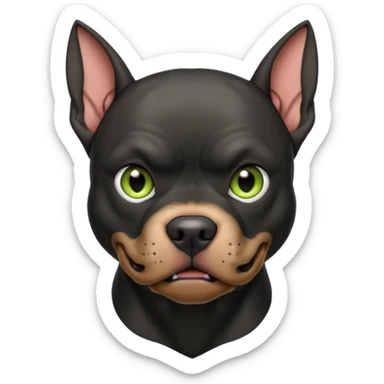 black pitbull with floppy goblin ears sticker