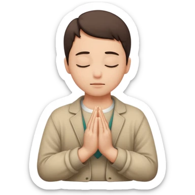 A person seeking and praying to God sticker