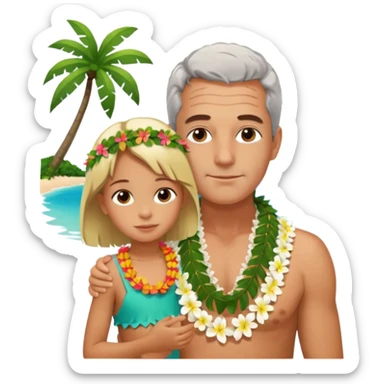 Epstein and a child on an island sticker