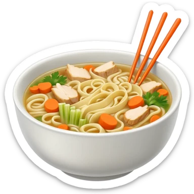 chicken noodles street food style  sticker