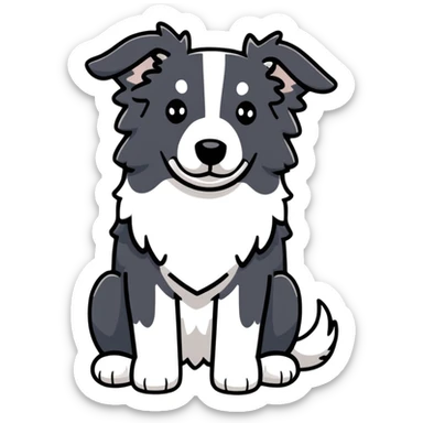 Merle border collie dog sticker