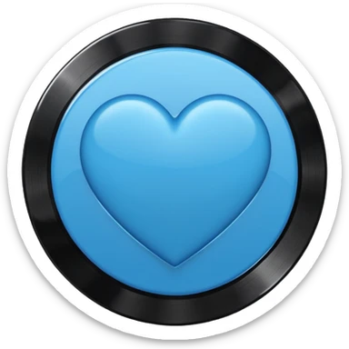 blue heart with a vinyl record sticker