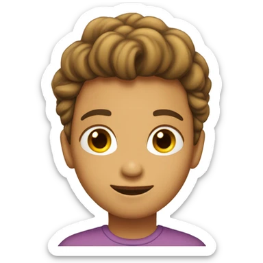 Generar un emoji que sea na mujer con el pelo carmelita y que este abrazando a un chico que es su hijo  sticker