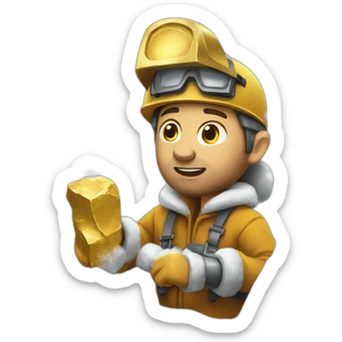 gold mining under snow sticker