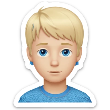 Make me a blond boy with blue eyes and a bit of a fringe sticker