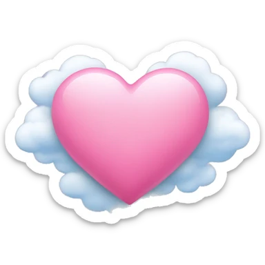 pink heart with clouds  sticker