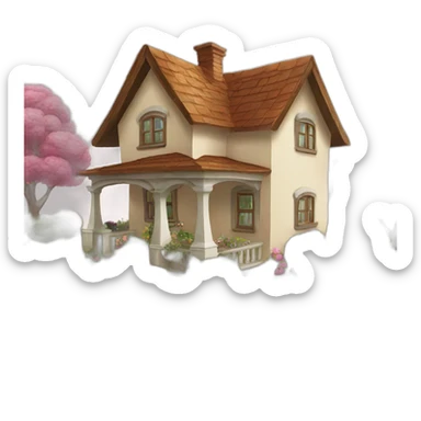 A house in a garden  sticker