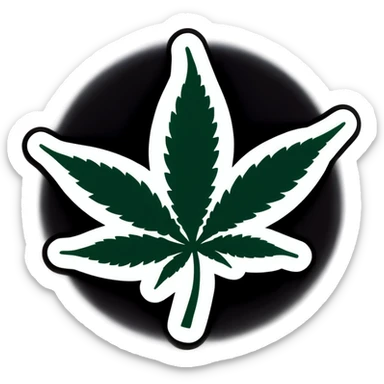 Marijuana leaf sticker