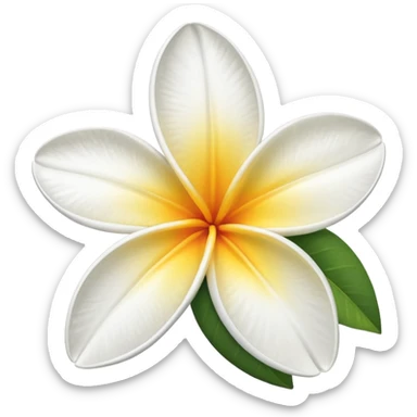 frangipani flower white sticker