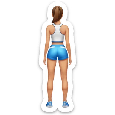 back view of full legs female with gym shorts sticker