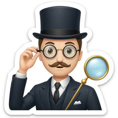 can you change that to him looking through a long monocle sticker