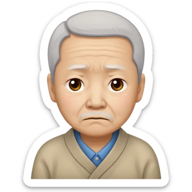 old chinese showing Sadness - feeling of sorrow or unhappiness sticker