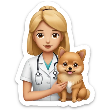 veterinary nurse with lulu pomeranian sticker