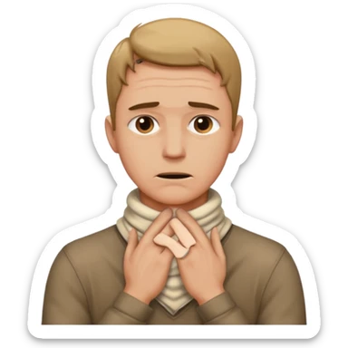 Man with hands gripped around neck sticker