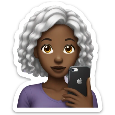 black girl with iphone sticker
