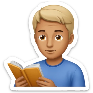 man reading instructions sticker