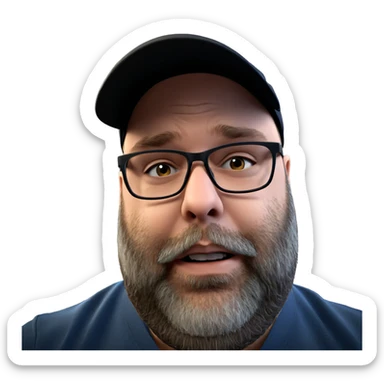 bearded man in glasses portrait sticker