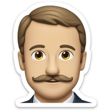 Macron qui mets son doigt à la place de ça moustache sticker