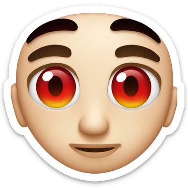 Red eyes straight face sticker