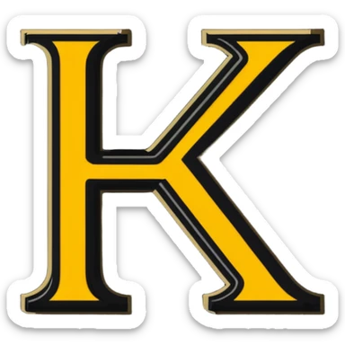 letters BLK with gold outline sticker