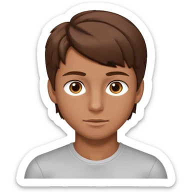 teenager guy hot brown hair, abbs, brown eyes, sexy sticker